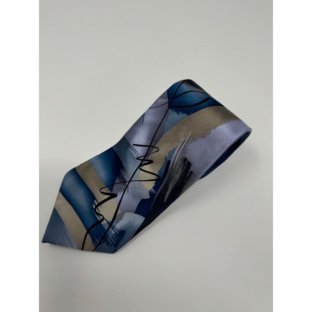 J. Garcia Abstract Collection Fifty Necktie -‎ Men's Designer Blue Tie - Picture 2 of 3